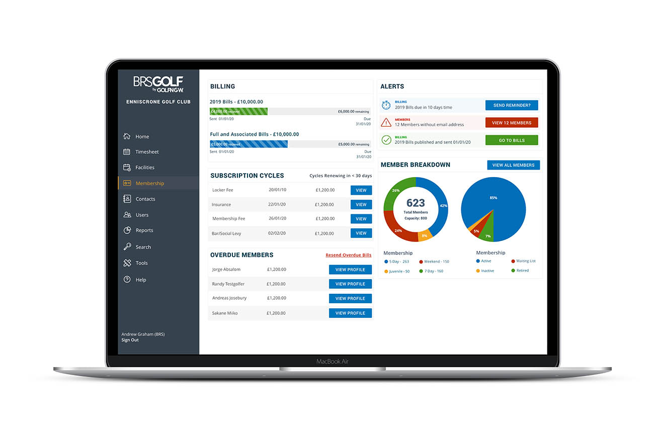 Complete Club Management from BRS Golf Golf Business Technology