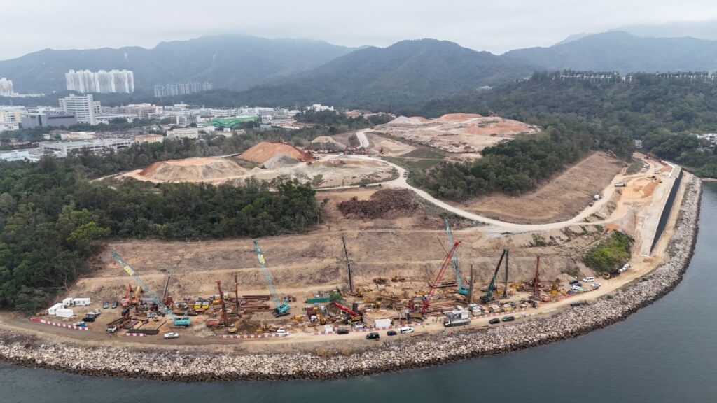 Progress of the harbour-facing clubhouse as of March 2026