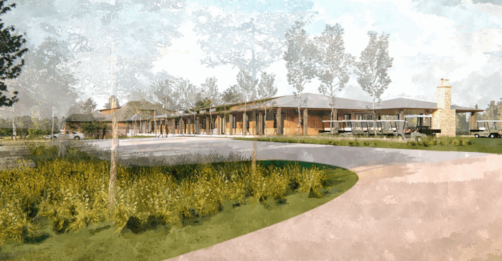 Kawonu Golf Club Reveals Clubhouse Designs by Architect Joel Newman Designed around the club's golf-only philosophy, the clubhouse complex will be anchored by a dedicated Golf House positioned behind the practice area. Image credit to Kawonu Golf Club
